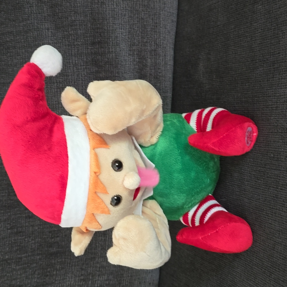 Like New Christmas Elf Tongue Wiggling Animated Plush Peek-A-Boo Silly Sounds